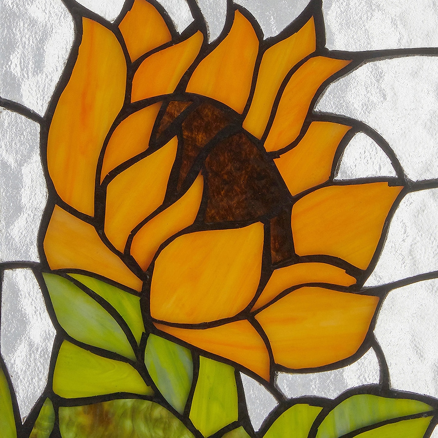 Image 237423_ALTMORE1.jpg, Product 237-423 / Price $119.99, Tiffany Style Sunflower 11" Stained Glass Window Panel from Tiffany Style Lighting on TSC.ca's Home & Garden department
