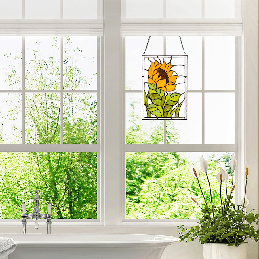 Image 237423_ALTMORE3.jpg, Product 237-423 / Price $119.99, Tiffany Style Sunflower 11" Stained Glass Window Panel from Tiffany Style Lighting on TSC.ca's Home & Garden department