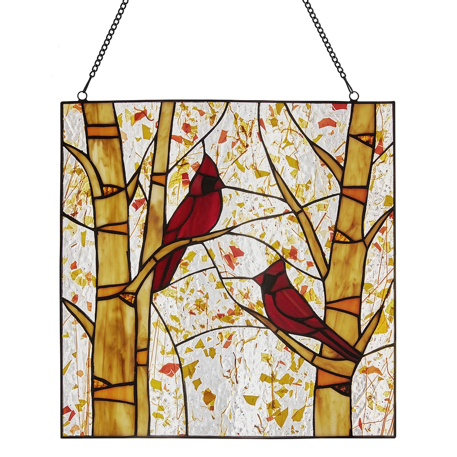 Image 237425.jpg, Product 237-425 / Price $124.88, Tiffany Style 14" Autumn Cardinal Stained Glass Window Panel from Tiffany Style Lighting on TSC.ca's Home & Garden department