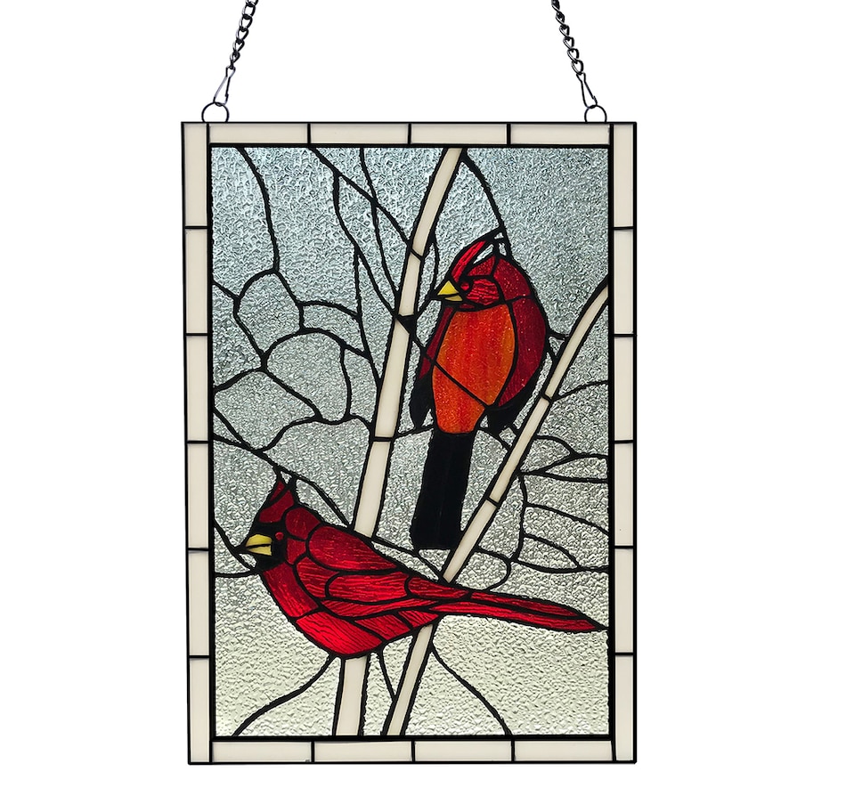 Image 237428.jpg, Product 237-428 / Price $149.99, Tiffany Style Cardinal Stained Glass Window Panel from Tiffany Style Lighting on TSC.ca's Home & Garden department