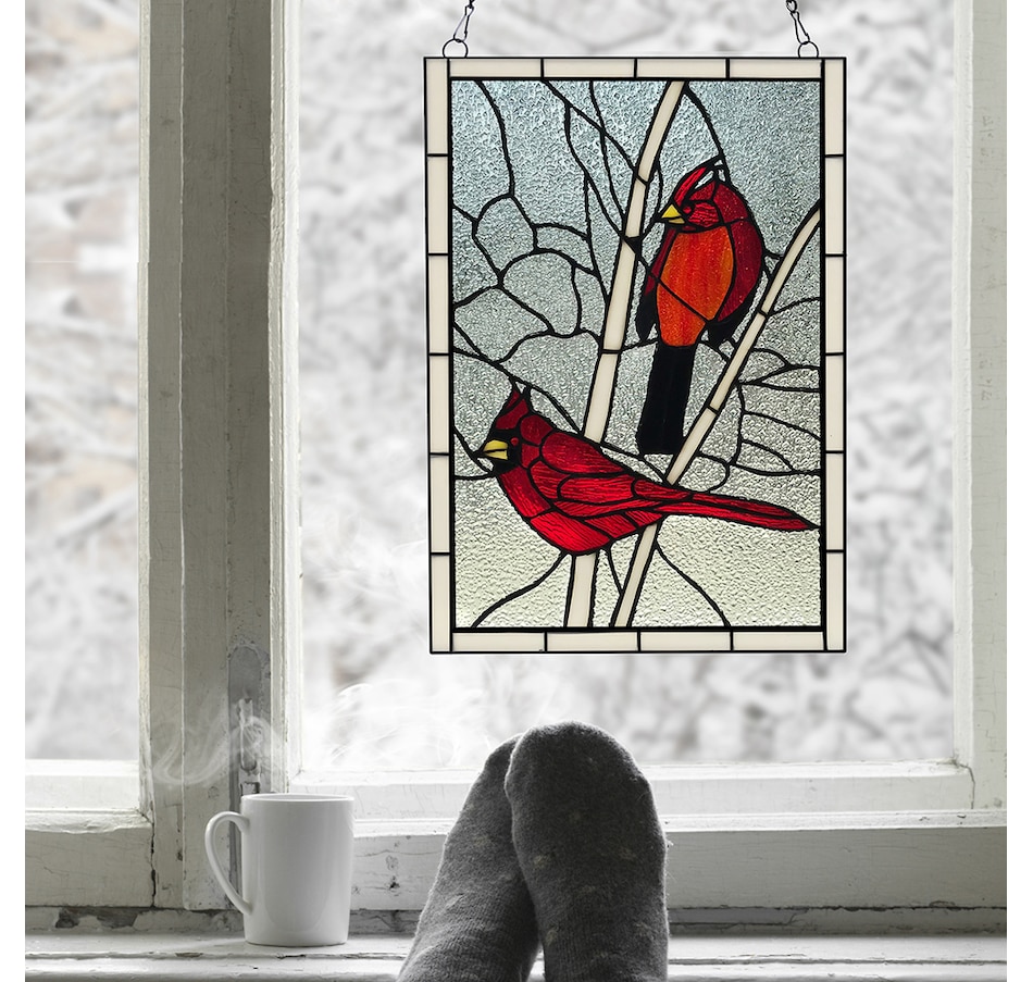 Image 237428_ALTMORE1.jpg, Product 237-428 / Price $149.99, Tiffany Style Cardinal Stained Glass Window Panel from Tiffany Style Lighting on TSC.ca's Home & Garden department