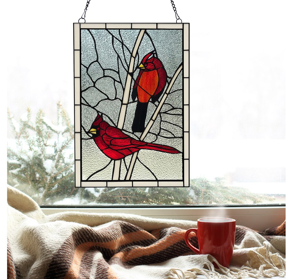 Image 237428_ALTMORE2.jpg, Product 237-428 / Price $149.99, Tiffany Style Cardinal Stained Glass Window Panel from Tiffany Style Lighting on TSC.ca's Home & Garden department