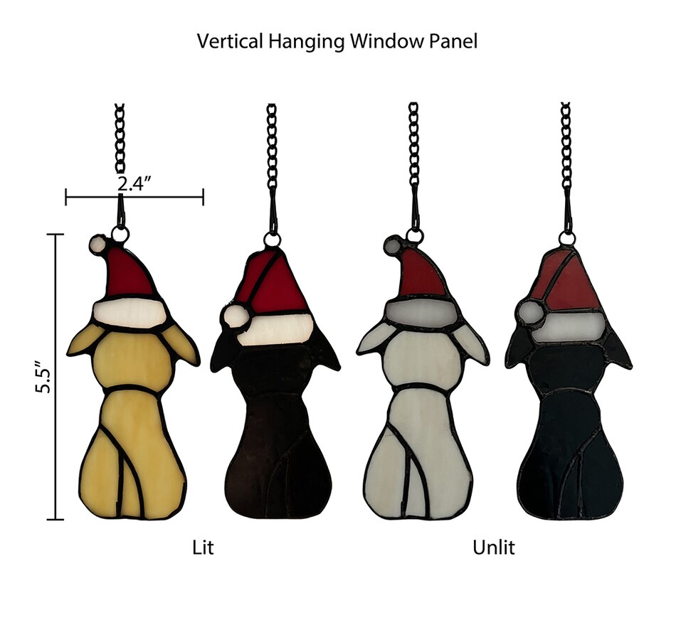 Image 237439_ALTMORE5.jpg, Product 237-439 / Price $39.88, Tiffany Style Holiday Puppies 5.5" Stained Glass Window Panel (2-pack) from Tiffany Style Lighting on TSC.ca's Home & Garden department