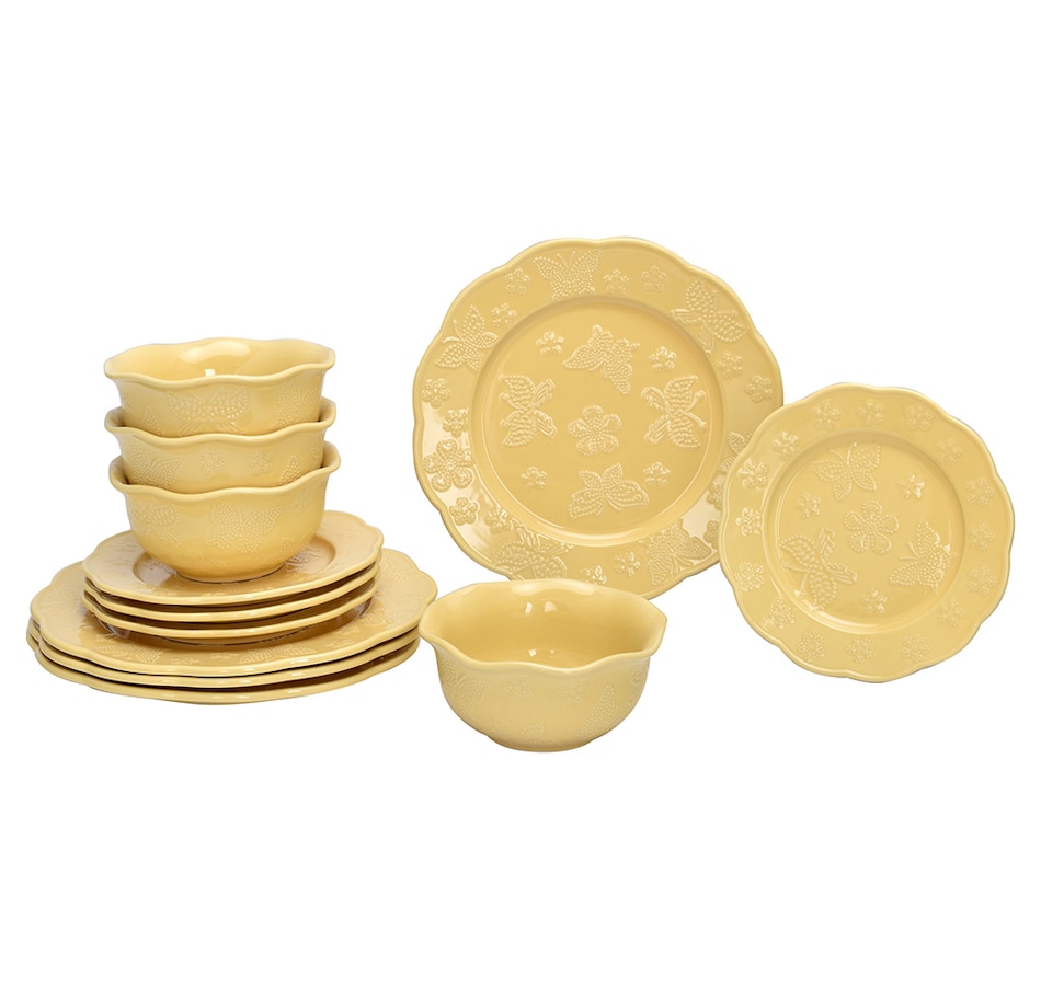Image 237442_BTRC.jpg, Product 237-442 / Price $64.33, temp-tations All a-Flutter 12-Piece Dinnerware Set from temp-tations on TSC.ca's Kitchen department