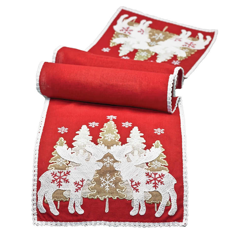 Image 237474.jpg, Product 237-474 / Price $29.99, Mera Linens Moose in the Woods Table Runner (14" x 72") from Mera Linens on TSC.ca's Home & Garden department