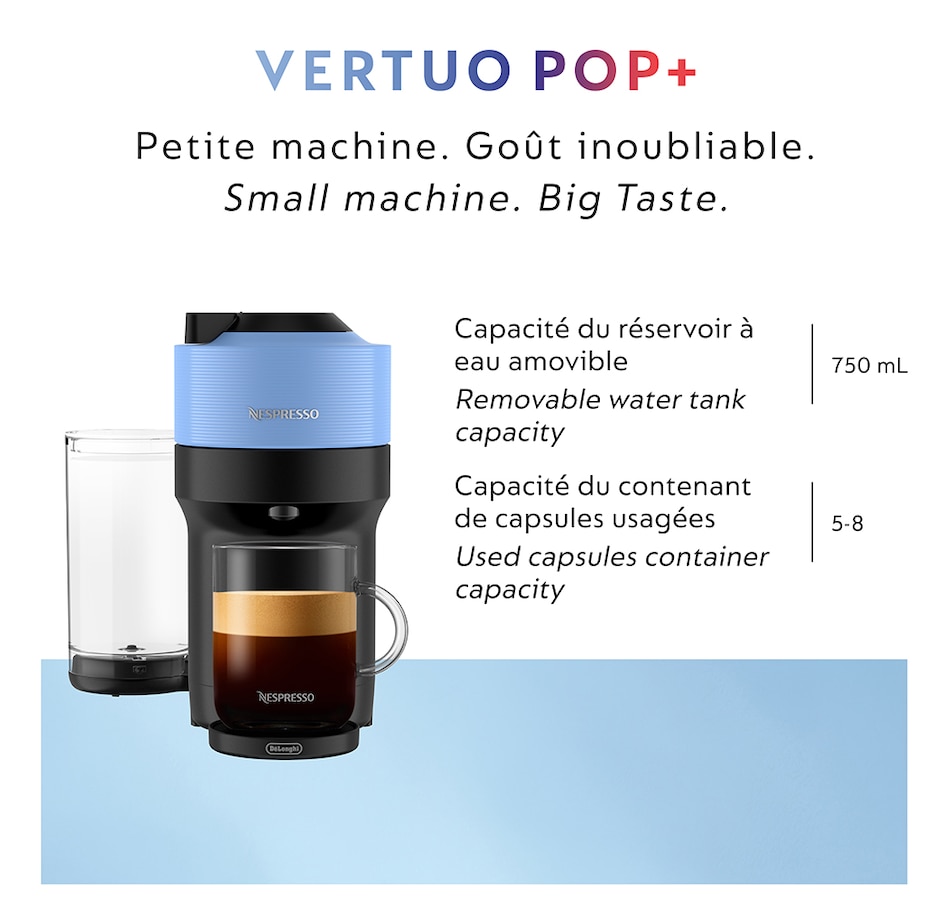 Nespresso Vertuo Pop+ Coffee Machine By De'longhi - Pacific Blue