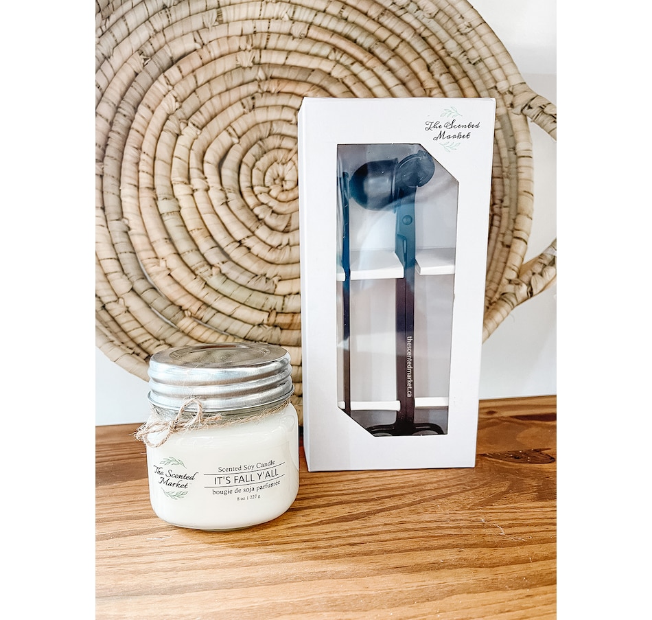 Image 237586.jpg, Product 237-586 / Price $39.99, The Scented Market Signature Candle Its Fall Y'all 8 oz Candle And Candle Care Tools Bundle from The Scented Market on TSC.ca's Home & Garden department