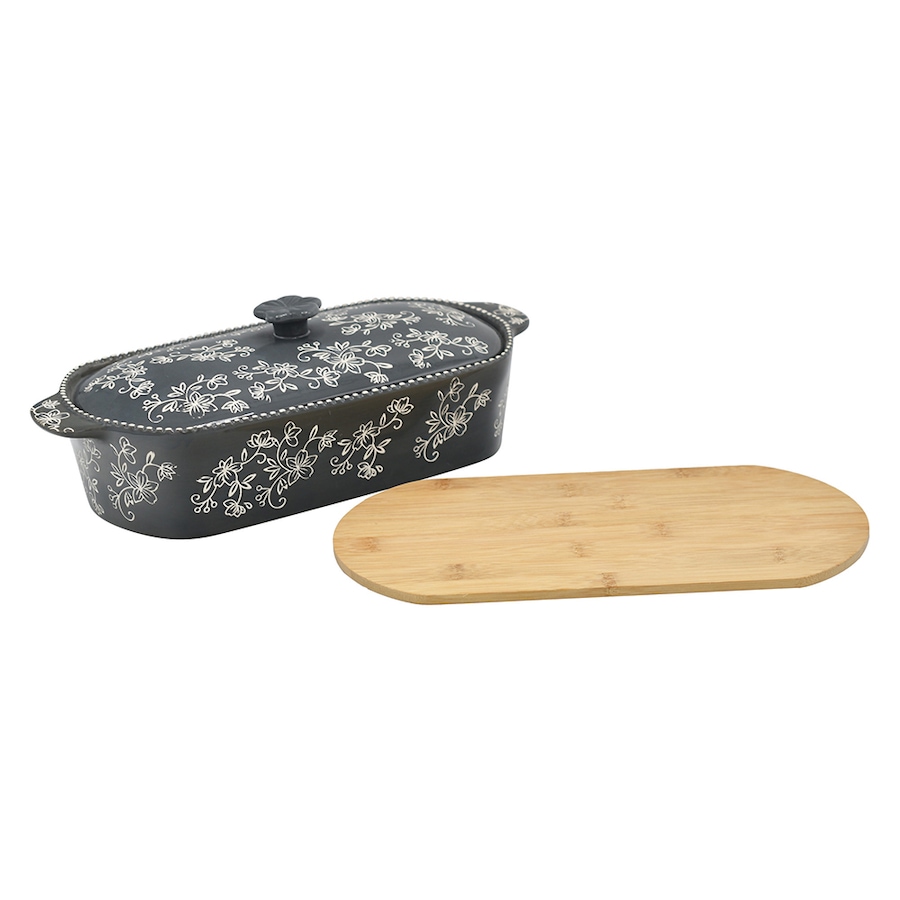 Image 237653_FLLGR.jpg, Product 237-653 / Price $44.99, temp-tations 2 Quart Squoval Baking Dish With Lid And Bamboo Trivet from temp-tations on TSC.ca's Kitchen department