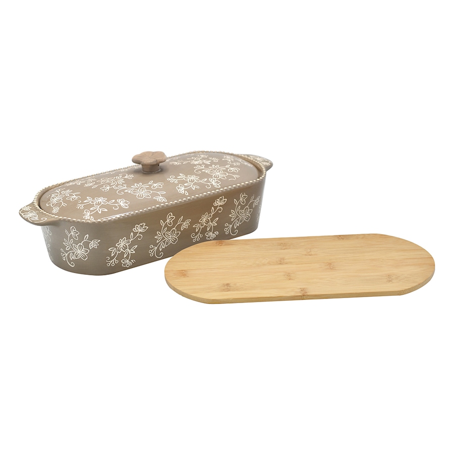 Image 237653_FLTPE.jpg, Product 237-653 / Price $44.99, temp-tations 2 Quart Squoval Baking Dish With Lid And Bamboo Trivet from temp-tations on TSC.ca's Kitchen department