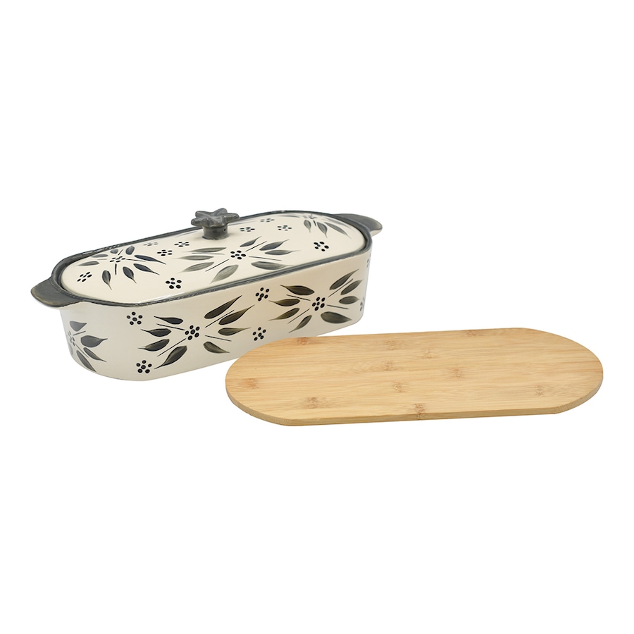 Image 237653_ODWGR.jpg, Product 237-653 / Price $44.99, temp-tations 2 Quart Squoval Baking Dish With Lid And Bamboo Trivet from temp-tations on TSC.ca's Kitchen department