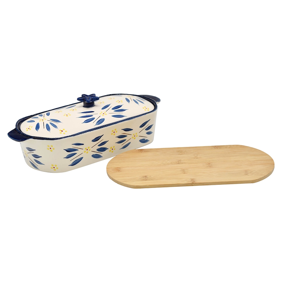 Image 237653_OWBLU.jpg, Product 237-653 / Price $44.99, temp-tations 2 Quart Squoval Baking Dish With Lid And Bamboo Trivet from temp-tations on TSC.ca's Kitchen department