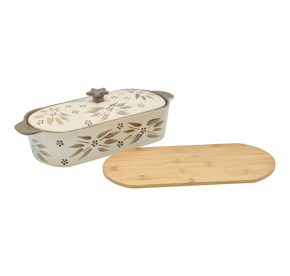 Image 237653_OWTPE.jpg, Product 237-653 / Price $34.99, temp-tations 2 Quart Squoval Baking Dish With Lid And Bamboo Trivet from temp-tations on TSC.ca's Kitchen department