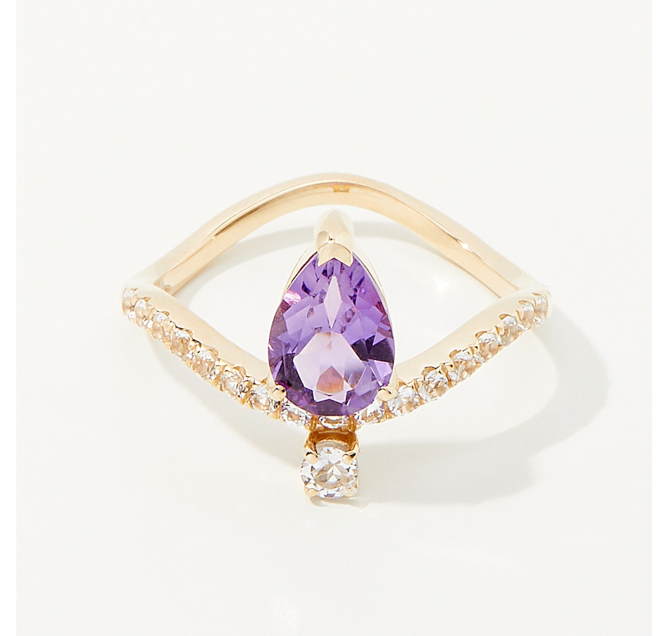 Image 237679_AMY.jpg, Product 237-679 / Price $499.33, Graziela Gems 14K Yellow Gold Gemstone and White Topaz Ring from Graziela Gems on TSC.ca's Jewellery department