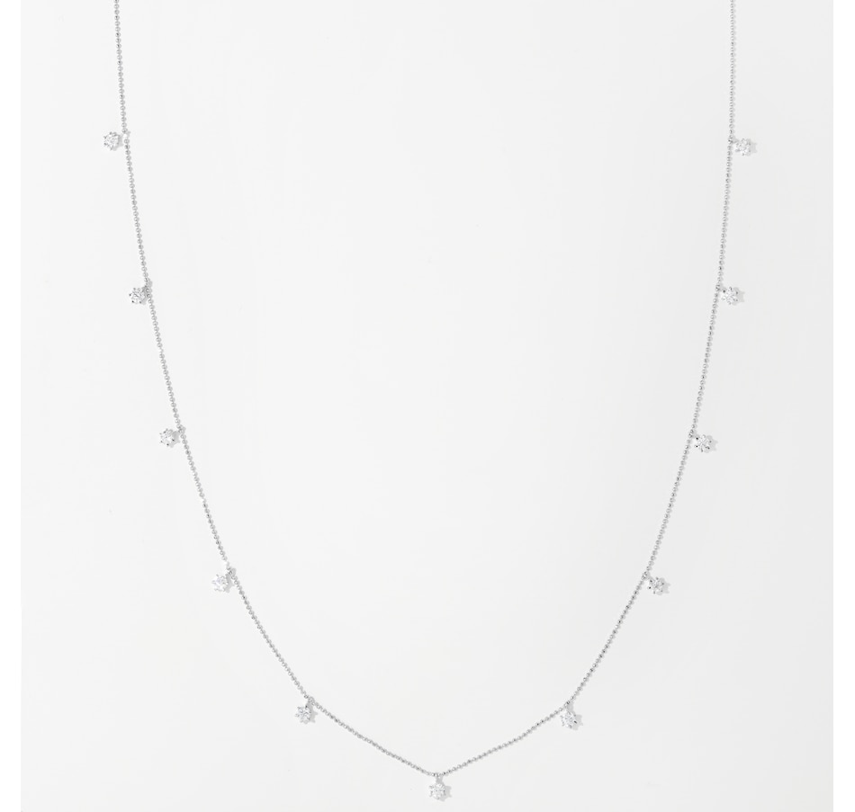 Graziela Gems 18K Gold Station Floating Diamond Necklace