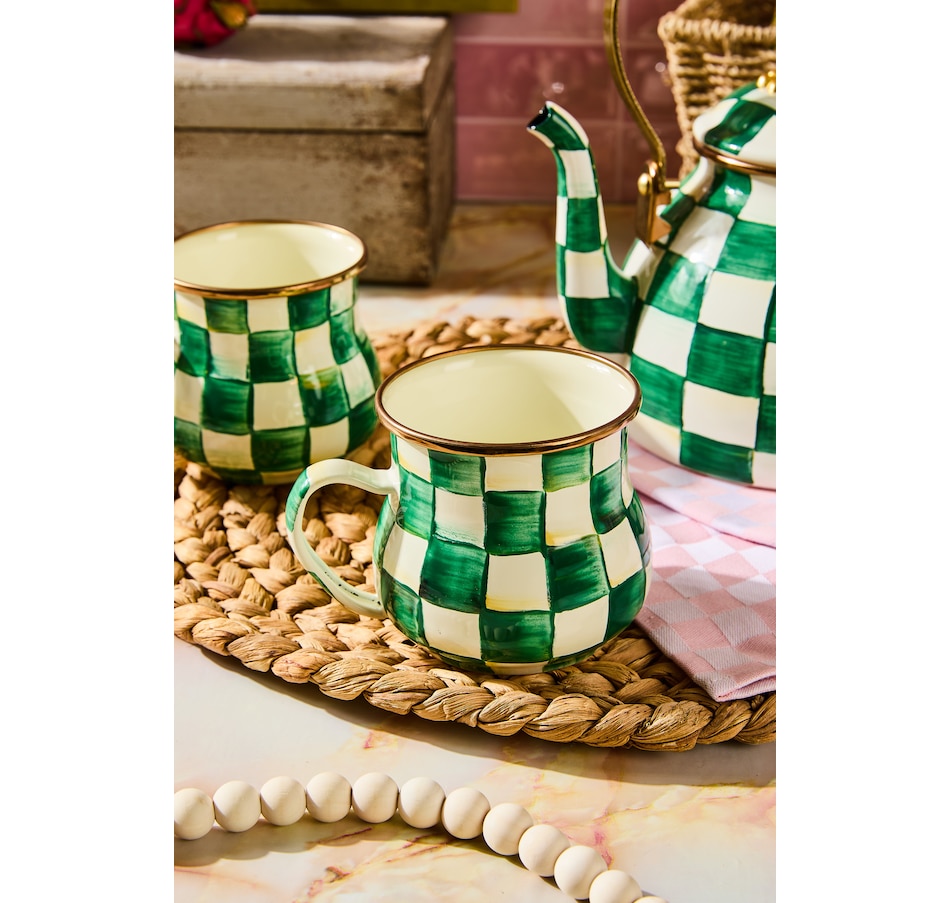 Image 237771_ALTMORE2.jpg, Product 237-771 / Price $269.00, MacKenzie-Childs Hand Decorated Enamel Mugs - Set of 4 from MacKenzie Childs on TSC.ca's Kitchen department