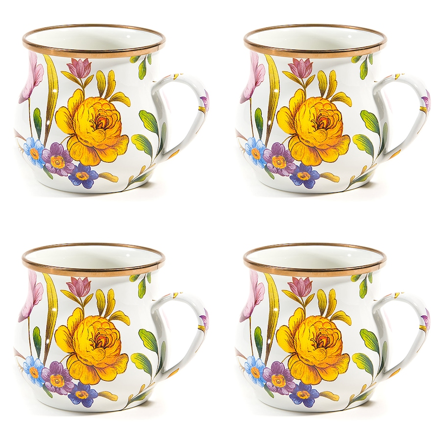 Image 237771_FLMKT.jpg, Product 237-771 / Price $332.00, MacKenzie-Childs Hand Decorated Enamel Mugs - Set of 4 from MacKenzie Childs on TSC.ca's Kitchen department