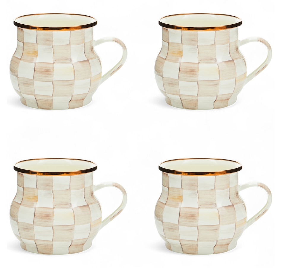 Image 237771_MOCCK.jpg, Product 237-771 / Price $269.00, MacKenzie-Childs Hand Decorated Enamel Mugs - Set of 4 from MacKenzie Childs on TSC.ca's Kitchen department