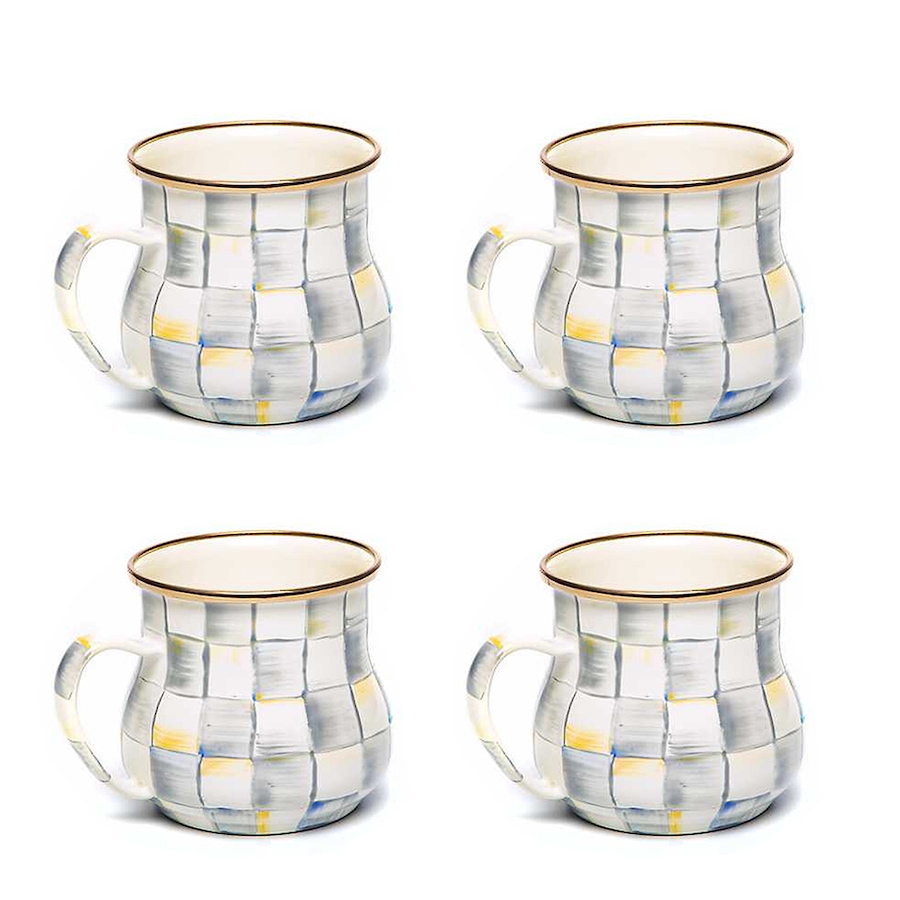 Image 237771_STLCK.jpg, Product 237-771 / Price $332.00, MacKenzie-Childs Hand Decorated Enamel Mugs - Set of 4 from MacKenzie Childs on TSC.ca's Kitchen department