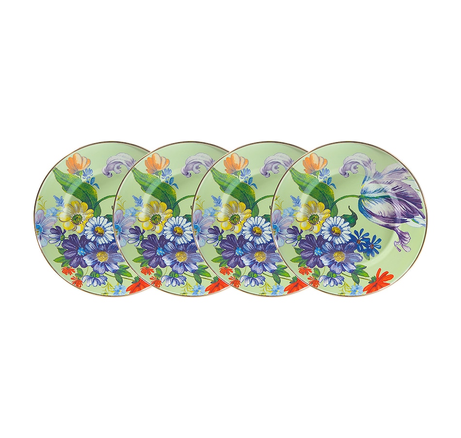 Image 237774_FLWGR.jpg, Product 237-774 / Price $319.00, MacKenzie-Childs Hand Decorated Enamel Dinner Plates - Set of 4 from MacKenzie Childs on TSC.ca's Kitchen department