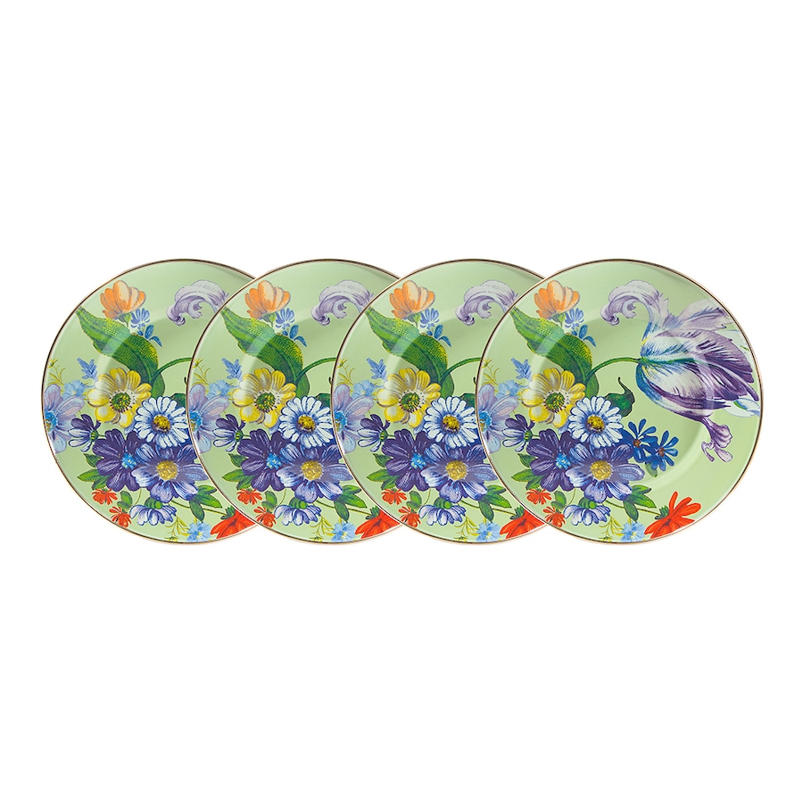 Image 237774_FLWGR.jpg, Product 237-774 / Price $349.00, MacKenzie-Childs Hand Decorated Enamel Dinner Plates - Set of 4 from MacKenzie Childs on TSC.ca's Kitchen department