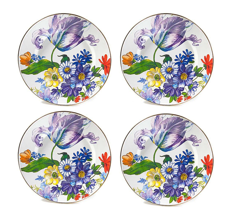 Image 237774_FLWWH.jpg, Product 237-774 / Price $319.00, MacKenzie-Childs Hand Decorated Enamel Dinner Plates - Set of 4 from MacKenzie Childs on TSC.ca's Kitchen department