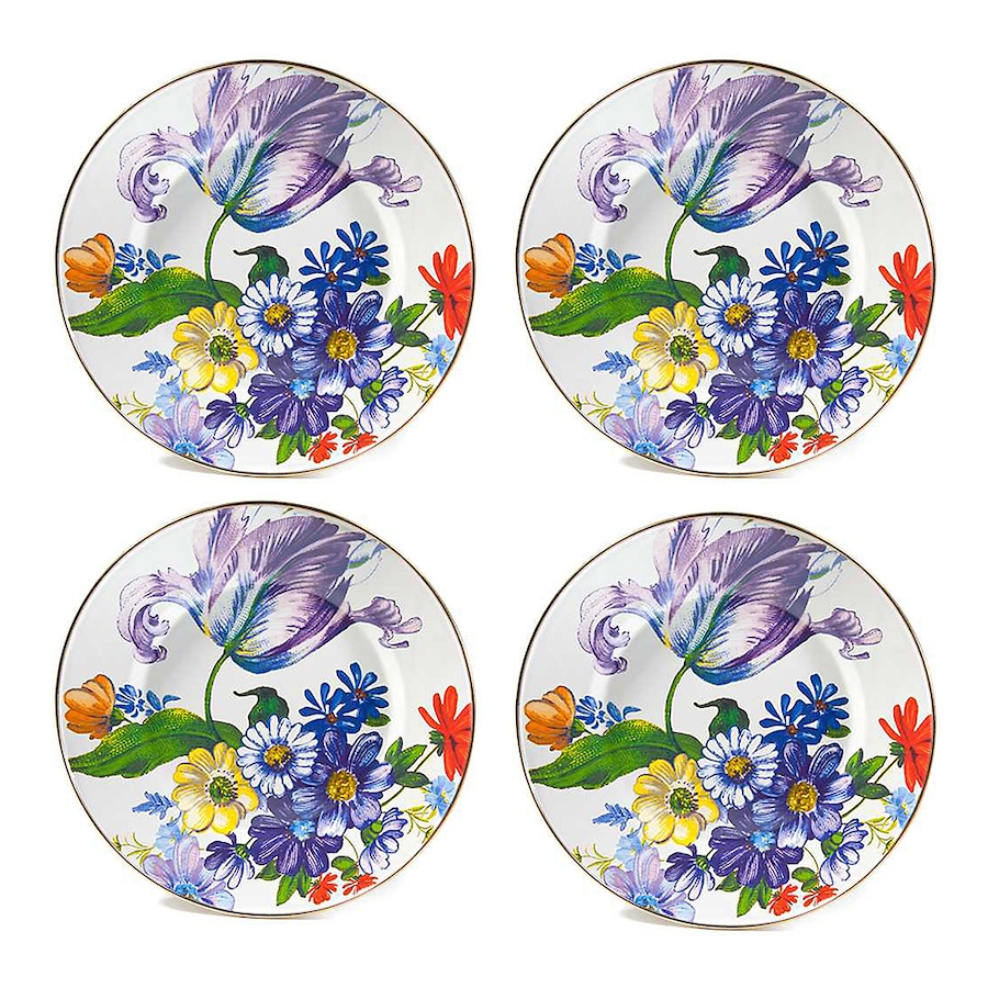Image 237774_FLWWH.jpg, Product 237-774 / Price $349.00, MacKenzie-Childs Hand Decorated Enamel Dinner Plates - Set of 4 from MacKenzie Childs on TSC.ca's Kitchen department
