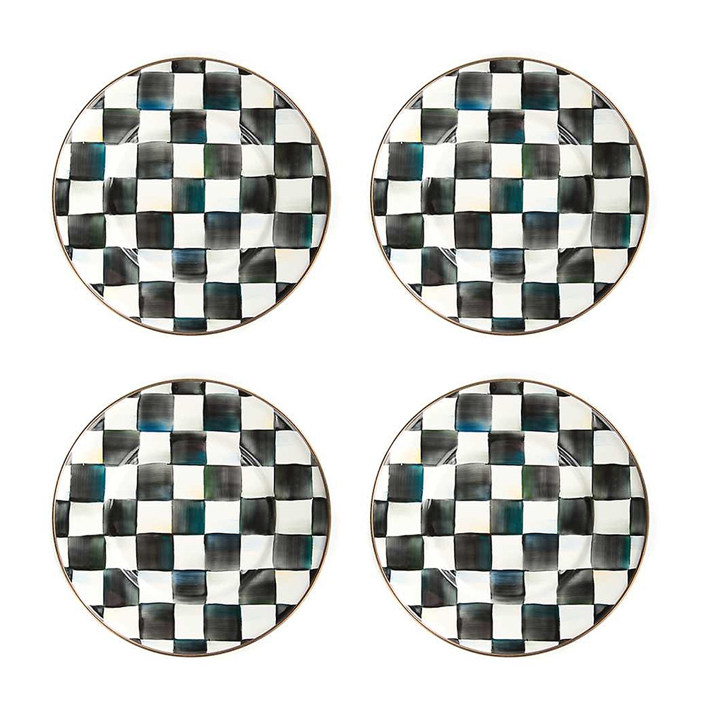 MacKenzie-Childs Hand Decorated Enamel Salad Plates - Set of 4