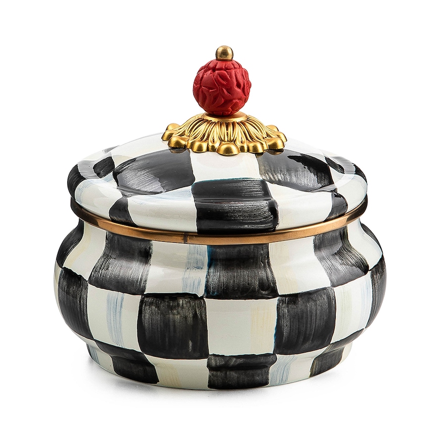 Image 237780_CRYCK.jpg, Product 237-780 / Price $148.00, MacKenzie-Childs Hand Decorated Enamel Squashed Pot from MacKenzie Childs on TSC.ca's Home & Garden department