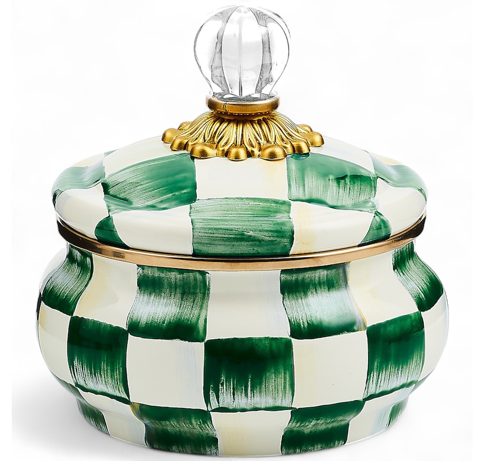 Image 237780_EMECK.jpg, Product 237-780 / Price $127.00, MacKenzie-Childs Hand Decorated Enamel Squashed Pot from MacKenzie Childs on TSC.ca's Home & Garden department