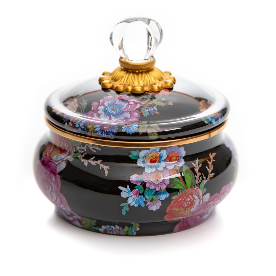 Image 237780_FLWBL.jpg, Product 237-780 / Price $148.00, MacKenzie-Childs Hand Decorated Enamel Squashed Pot from MacKenzie Childs on TSC.ca's Home & Garden department