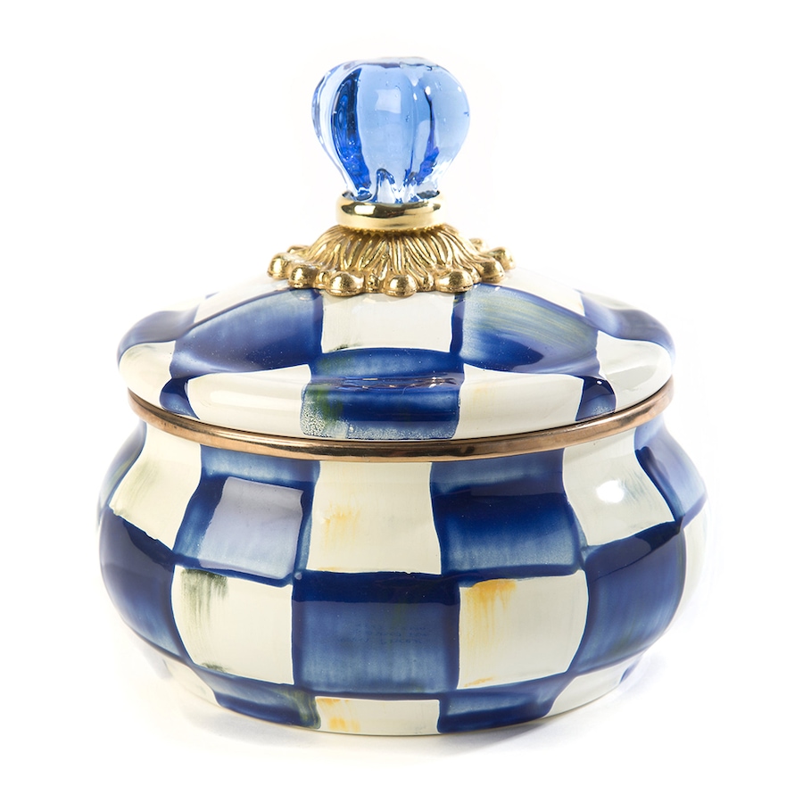 Image 237780_RYLCK.jpg, Product 237-780 / Price $148.00, MacKenzie-Childs Hand Decorated Enamel Squashed Pot from MacKenzie Childs on TSC.ca's Home & Garden department