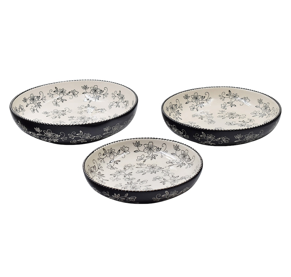 Image 237804_FLBLK.jpg, Product 237-804 / Price $44.99, temp-tations Shallow Nesting Bowls (set of 3) from temp-tations on TSC.ca's Kitchen department