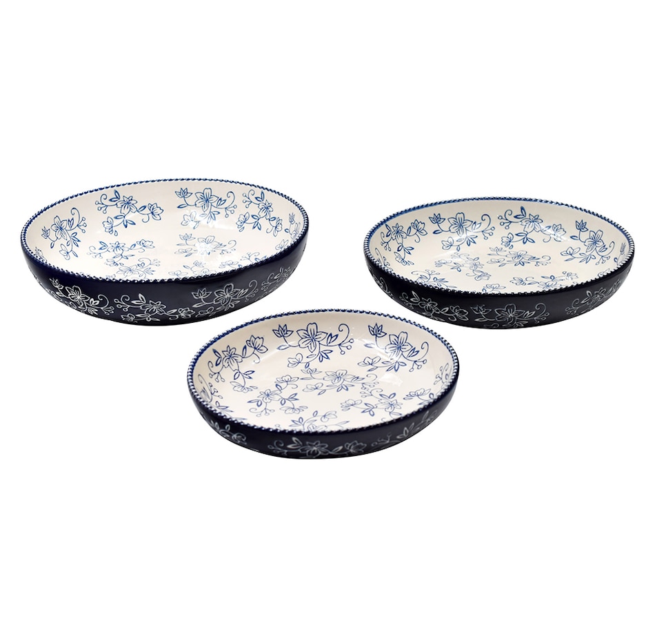 Image 237804_FLBLU.jpg, Product 237-804 / Price $44.99, temp-tations Shallow Nesting Bowls (set of 3) from temp-tations on TSC.ca's Kitchen department