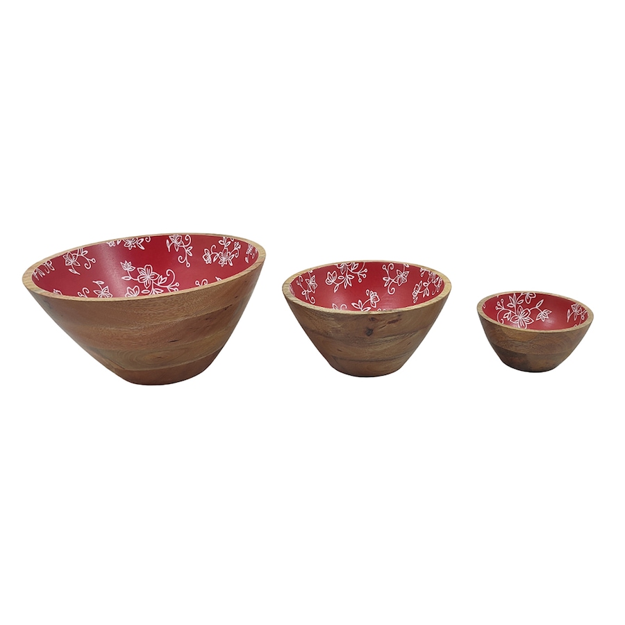 Image 237810_FLRED.jpg, Product 237-810 / Price $79.99, temp-tations Wooden Bowl (set of 3) from temp-tations on TSC.ca's Kitchen department