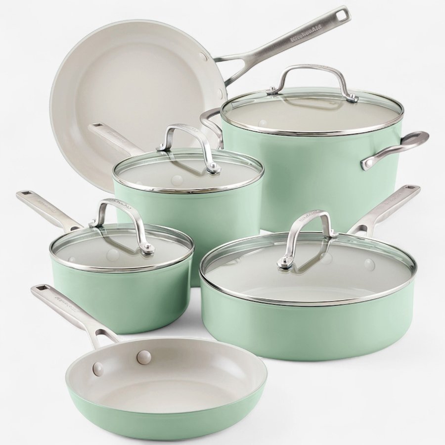 Image 237873_PIO.jpg, Product 237-873 / Price $269.99, KitchenAid 10-Piece Hard Anodized Ceramic Cookware Set from KitchenAid on TSC.ca's Kitchen department