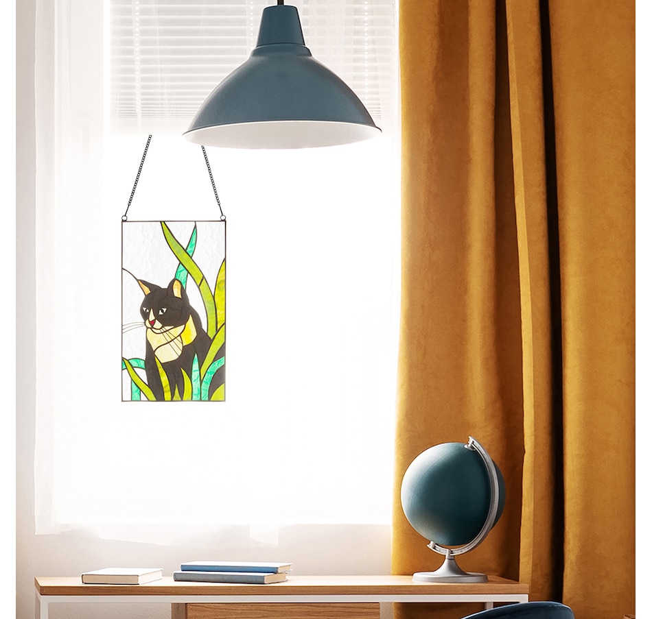Image 237929_ALTMORE3.jpg, Product 237-929 / Price $89.99, Tiffany Style Cat in Grass Window Panel from Tiffany Style Lighting on TSC.ca's Home & Garden department