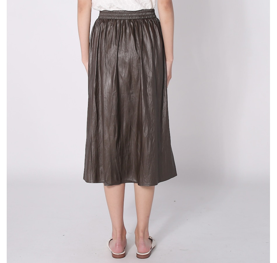 Image 237942_ALTMORE1.jpg, Product 237-942 / Price $19.33, Modern Identity Faux Leather Pleated Midi Skirt from Modern Identity on TSC.ca's Fashion department