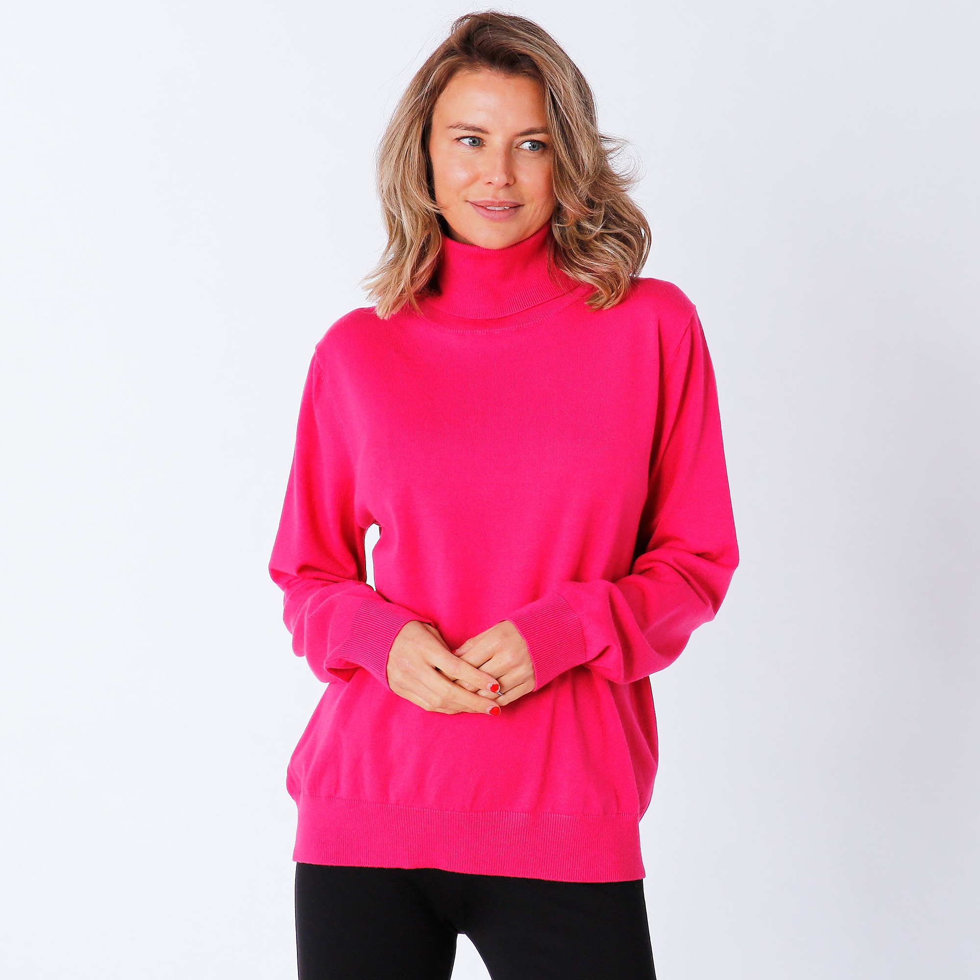 Coral shop turtleneck sweater