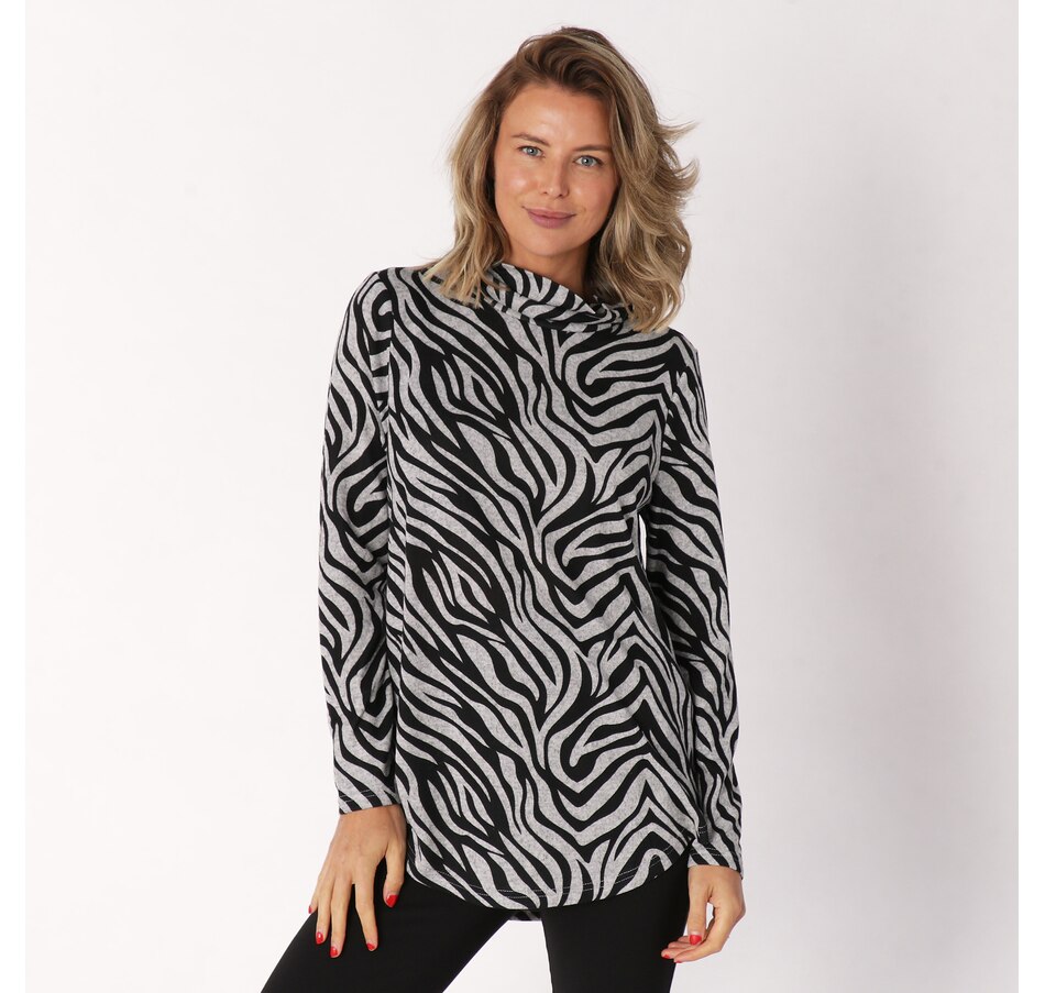 Image 238015_ZEB.jpg, Product 238-015 / Price $29.88, Red Coral Animal Print Turtleneck Sweater from Red Coral Fashions on TSC.ca's Fashion department