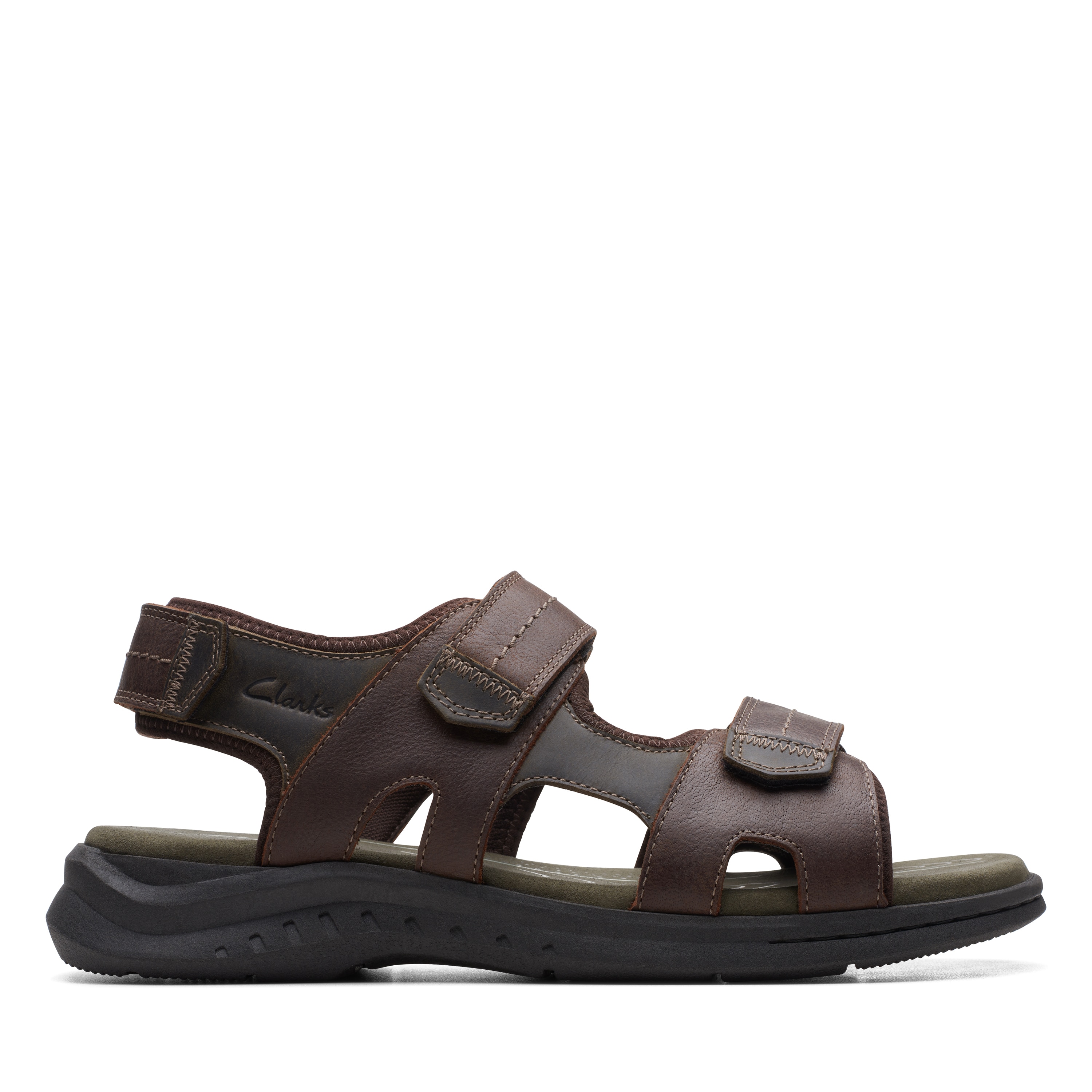 Amazon.com | Clarks Men's Brixby Cove Fisherman Sandal, Dark Brown Leather,  7 M US | Sandals