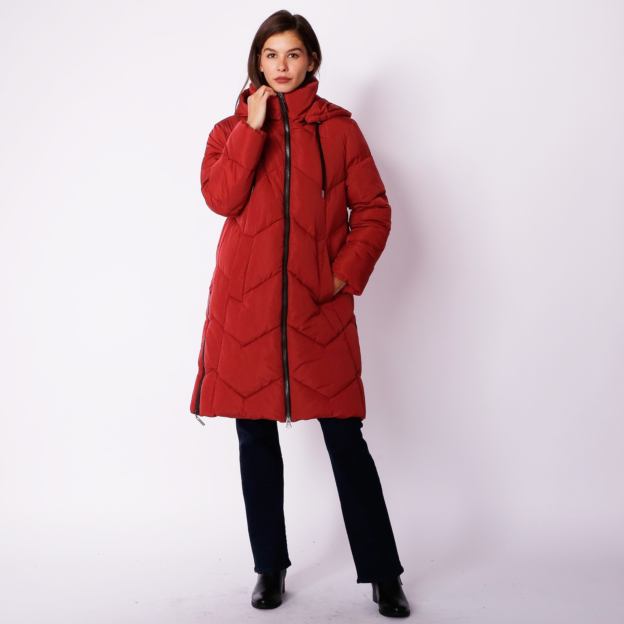 Arctic Expedition Ladies Herringbone Quilt Coat