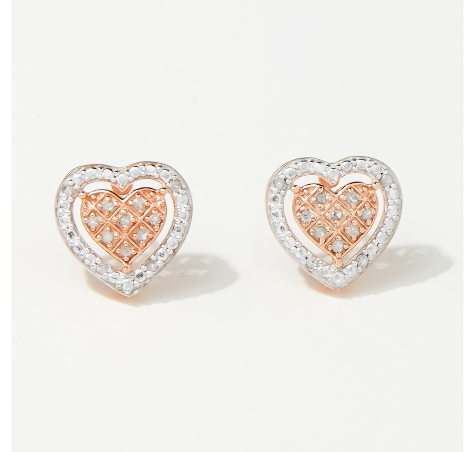 Image 238149.jpg, Product 238-149 / Price $59.99, Colours of Diamonds Sterling Silver 0.10 av. ctw Diamond Heart Earrings from Colours of Diamonds on TSC.ca's Jewellery department