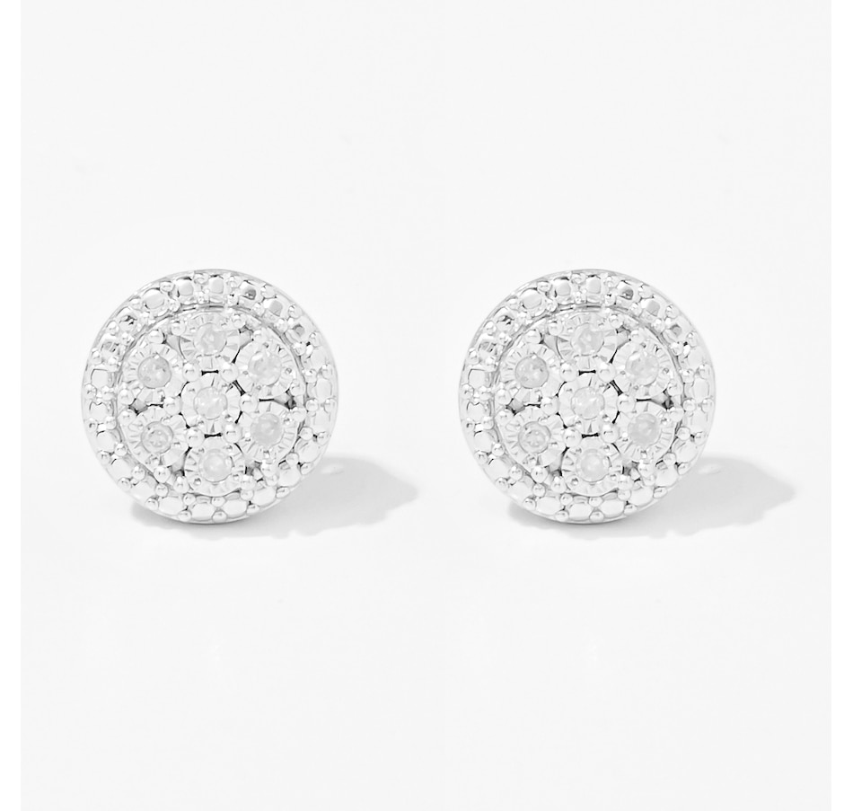 Image 238150.jpg, Product 238-150 / Price $59.99, Colours of Diamonds Sterling Silver 0.10 av. ctw Diamond Cluster Earrings from Colours of Diamonds on TSC.ca's Jewellery department