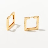Stefano Oro 14K Yellow Gold Geometric Square Diamond-Cut Hoop Earrings
