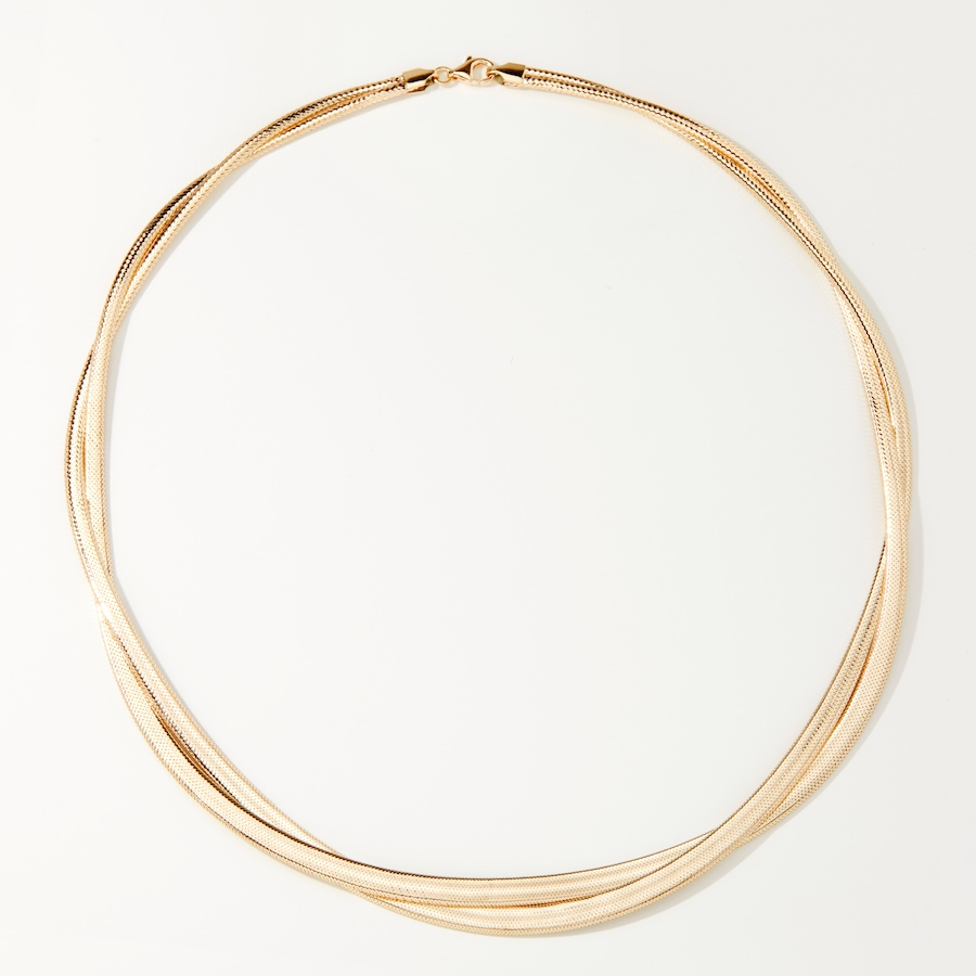Image 238168.jpg, Product 238-168 / Price $699.33, Stefano Oro 14K Yellow Gold Braided Mesh Omega Necklace from Stefano Oro on TSC.ca's Jewellery department