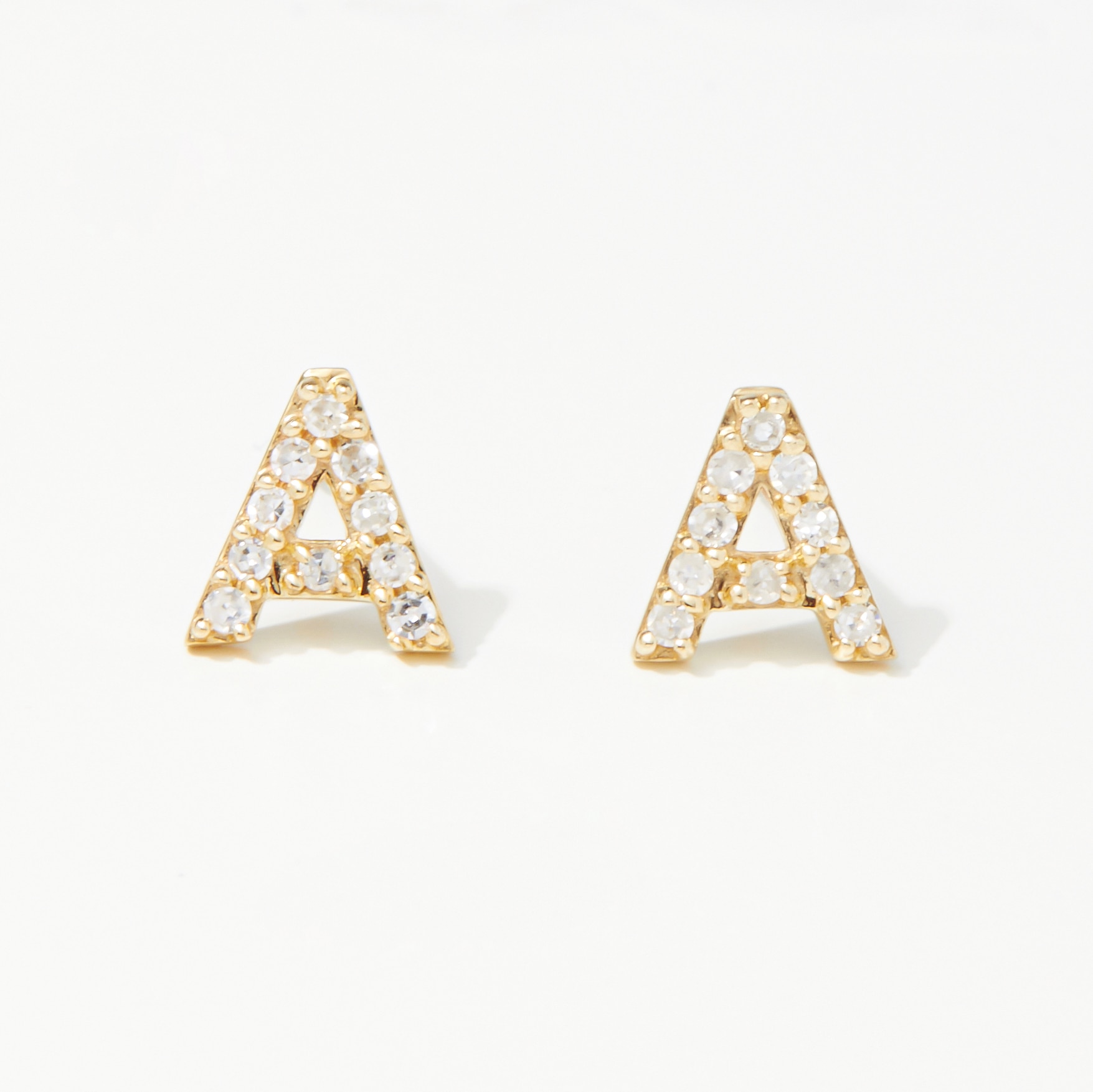 Diamond initial hot sale stud earrings