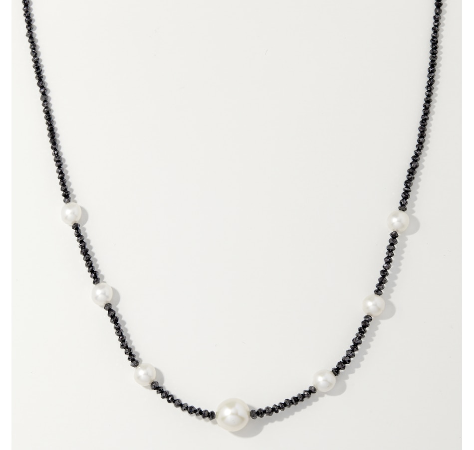 Image 238231.jpg, Product 238-231 / Price $999.99, 14K Yellow Gold Black Diamond Bead and Freshwater Pearl Necklace from Diamond Show on TSC.ca's Jewellery department