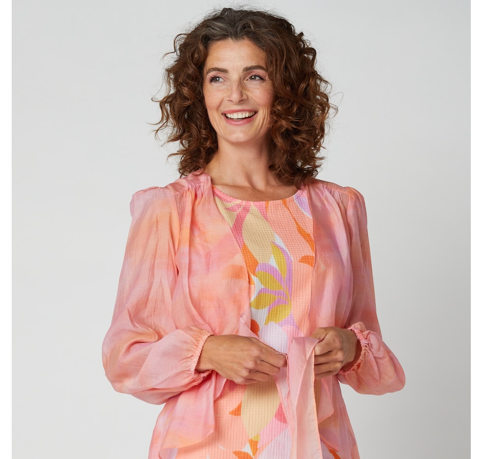 Image 238266_CRL.jpg, Product 238-266 / Price $29.33, Mr. Max Water Silk Tie Front Open Cardigan Jacket from Mr. Max on TSC.ca's Fashion department