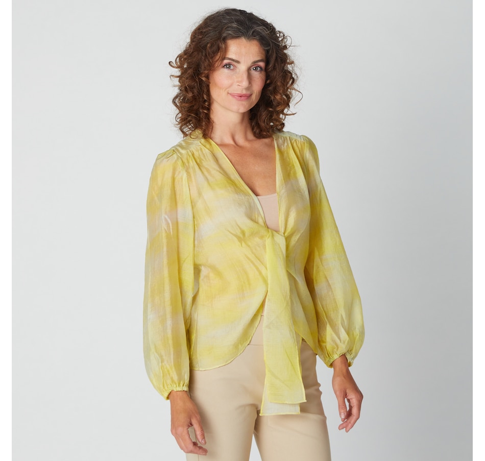 Image 238266_YEL.jpg, Product 238-266 / Price $29.33, Mr. Max Water Silk Tie Front Open Cardigan Jacket from Mr. Max on TSC.ca's Fashion department