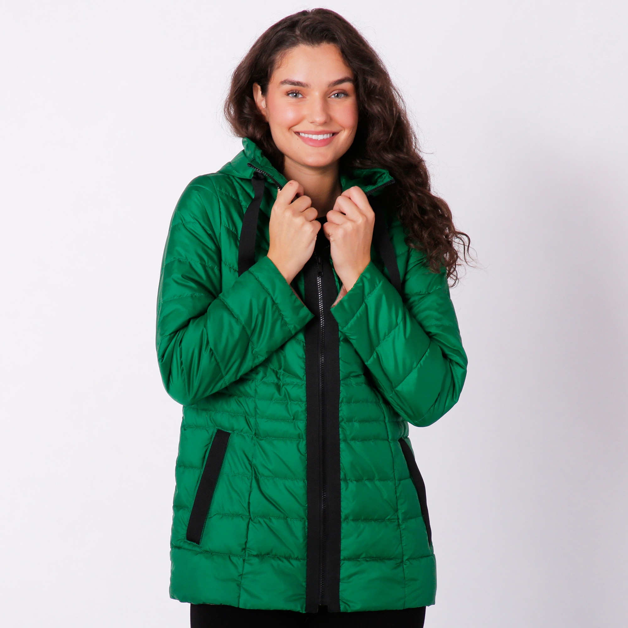 Nuage Ladies Quilted Puffer Jacket With Gros Grain